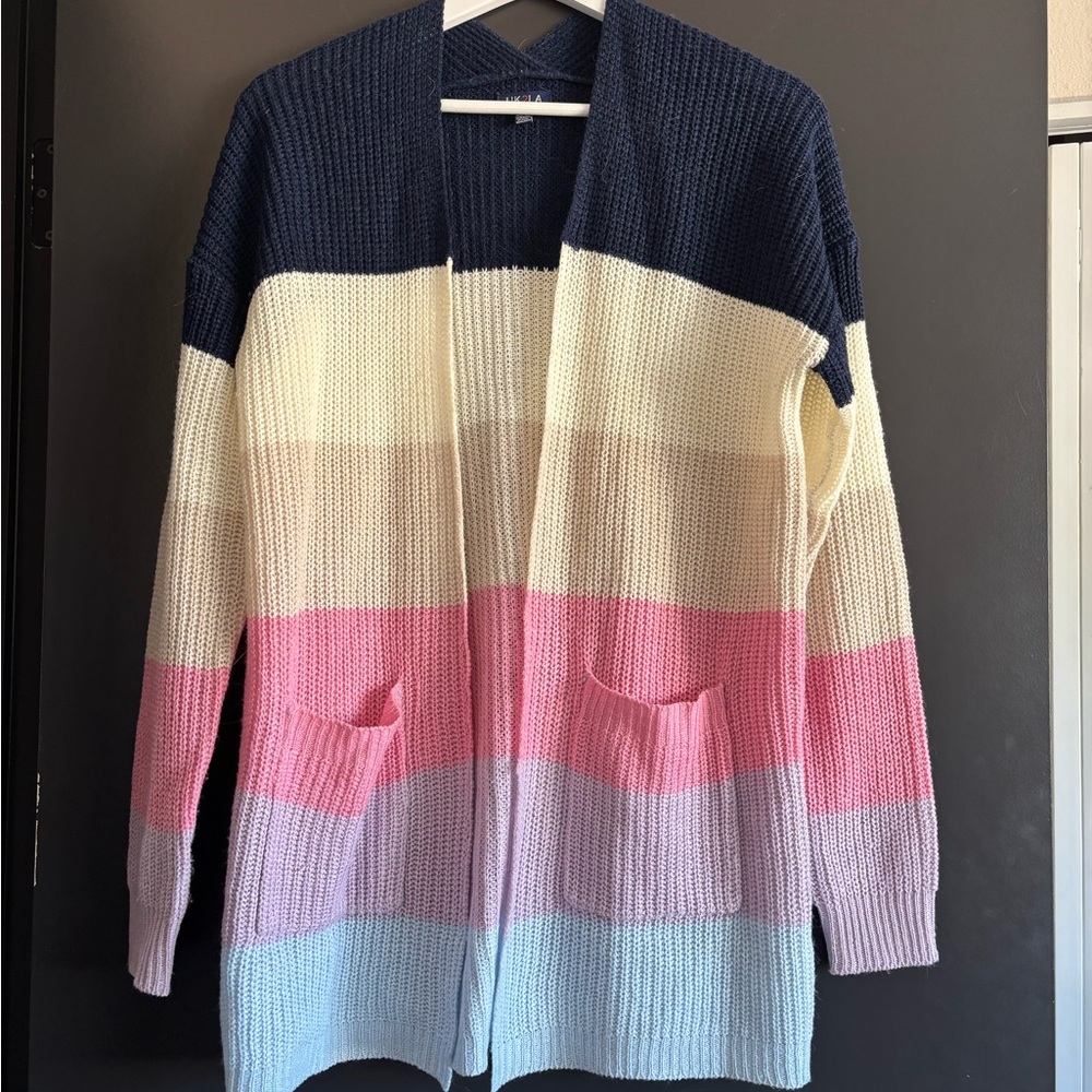 UK2LA Multicolor Striped Cardigan
